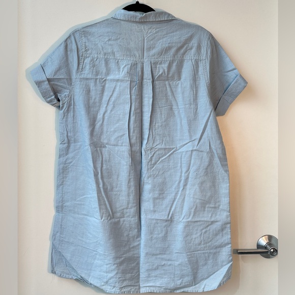 Blue button down short sleeve shirt with pocket size L - Picture 4 of 4